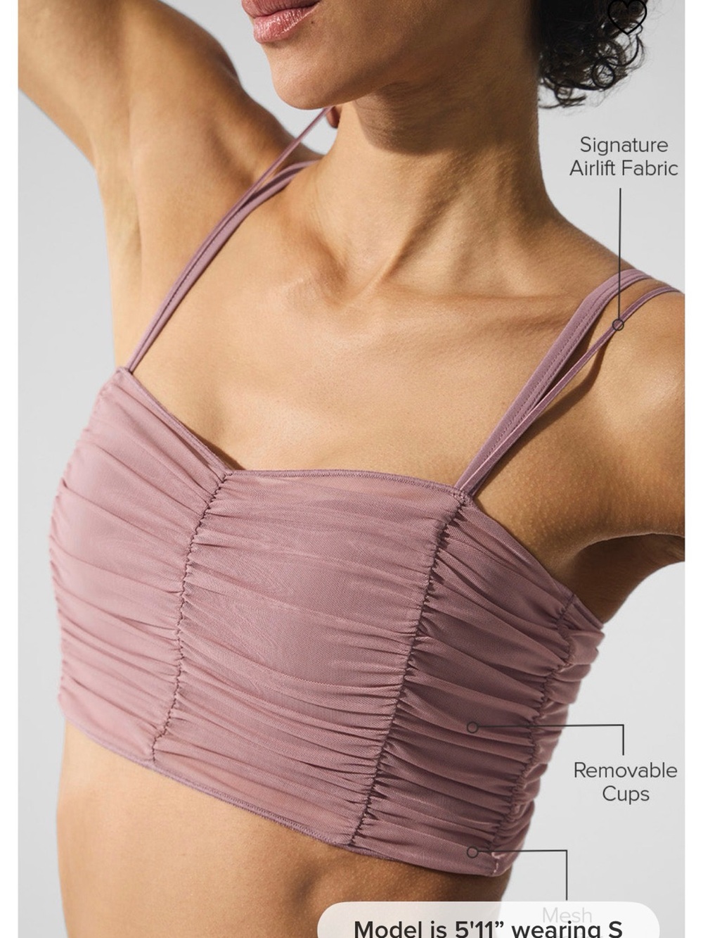 Airlift mesh cherish bra in dusty quartz